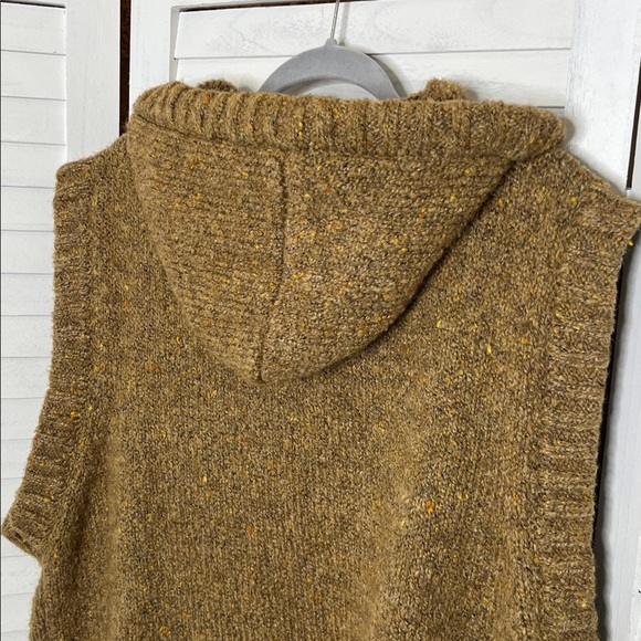 Zara Oversized Relaxed Fit Hoodie Sweater Sleeveless Vest Carmal Tan Neutral M - Picture 9 of 13